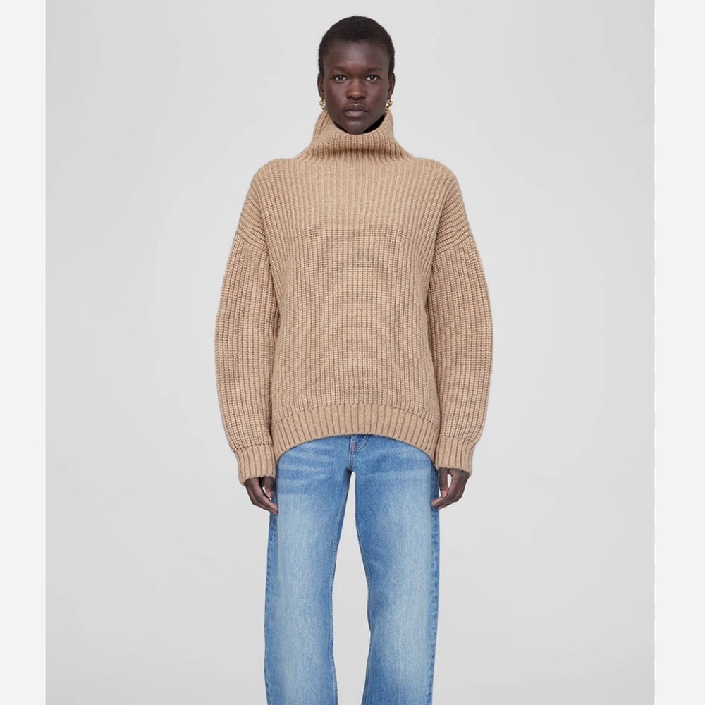 Anine Bing Sydney Sweater, Camel, Size Large, NWT